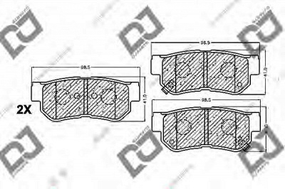 DJ PARTS bp1128 -  Комплект тормозных колодок, дисковый тормоз